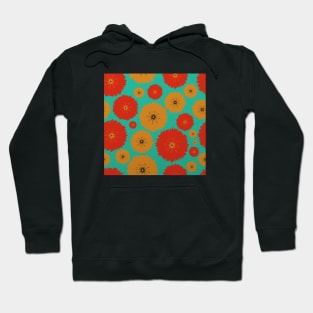 Red & Orange Floral Pattern Hoodie